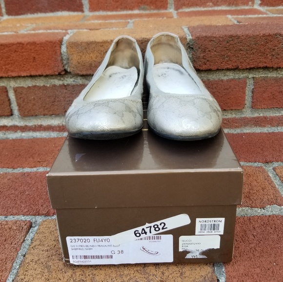 Gucci Silver Imprimé Ballet Flat - Picture 3 of 8